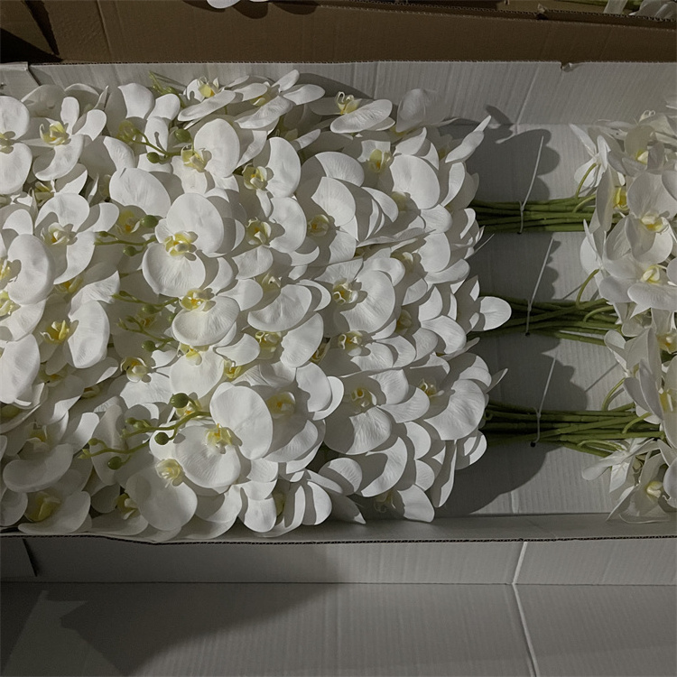 Factory Customized Bulk Silk Artificial Phalaenopsis Wholesale Wedding Decor White Butterfly Orchids Artificial Flowers