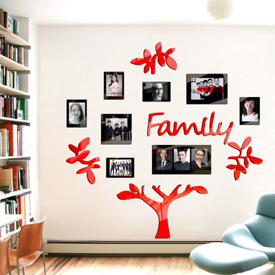 Modern Home Decor Black Photo Frame Tree Wall Stickers Family Tree Wall Decal Wallpaper For Living Room Dining Room Background