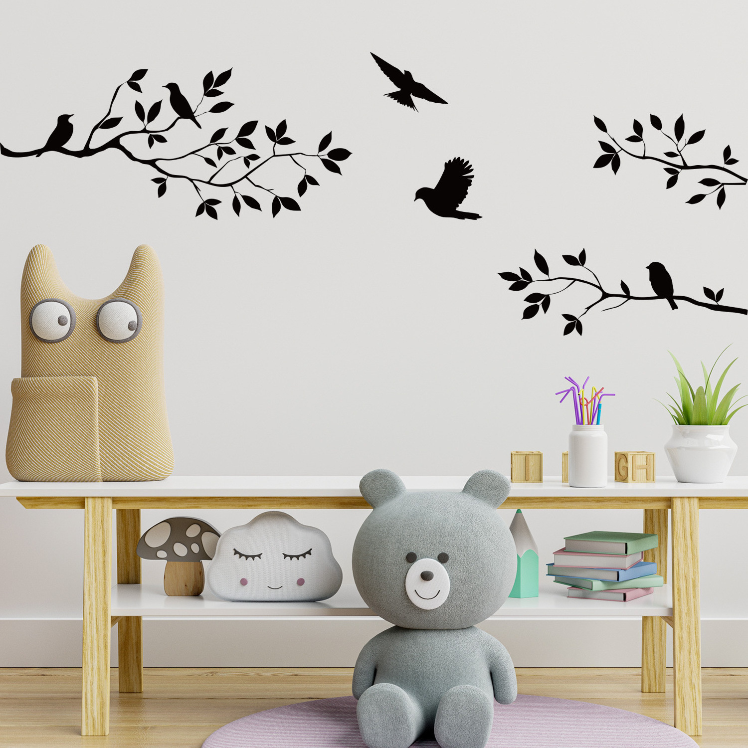 Tree Bird Removable Wall Sticker Vinyl Art Decal Mural Home DIY Decor Tree branches bird wall sticker Wall Mural wallpaper