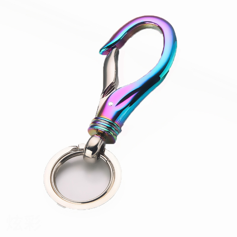 360 rotation Car Keychain Carabiner Clip with 2 Key Rings Hook Holder Purse Belt Key Chain Keyring Heavy Duty Gift for Men Women