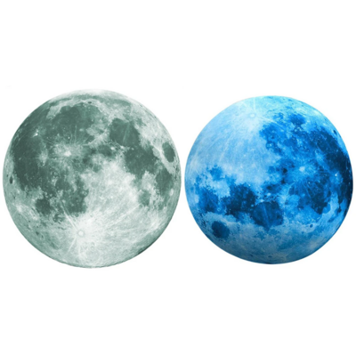 Luminous 3D Moon Wall Stickers For Kids Baby Room Bedroom Decoration Living Room Home Decals Glow In Dark Wallpaper 30cm