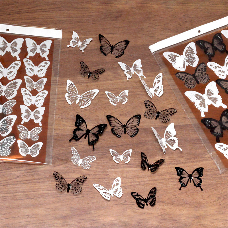 Wholesale 18 Pcs Room Stickers Decor Removable 3D Butterfly Wall Stickers for Birthday Party Wedding Classroom Decorations