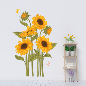 New Sunflower Butterfly Wall Decal, Living Room, Bedroom, Children's Room Decoration Painting