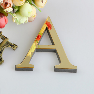 10CM 3D Mirror Letters Wall Stickers For Logo Name Alphabet Wedding Love Letters English Wall Home Decor