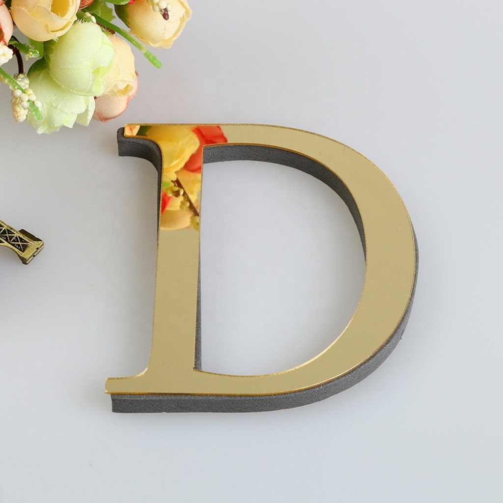 10CM 3D Mirror Letters Wall Stickers For Logo Name Alphabet Wedding Love Letters English Wall Home Decor