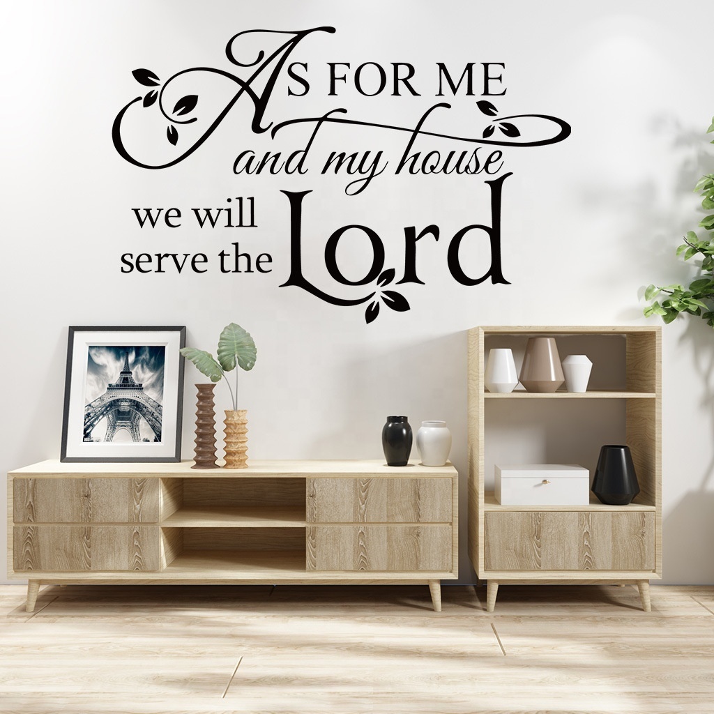 As For Me House We Serve The Lord Bible Verse Wall Sticker Living Room Bedroom Lord Jesus Wall Decal Vinyl Home Decor