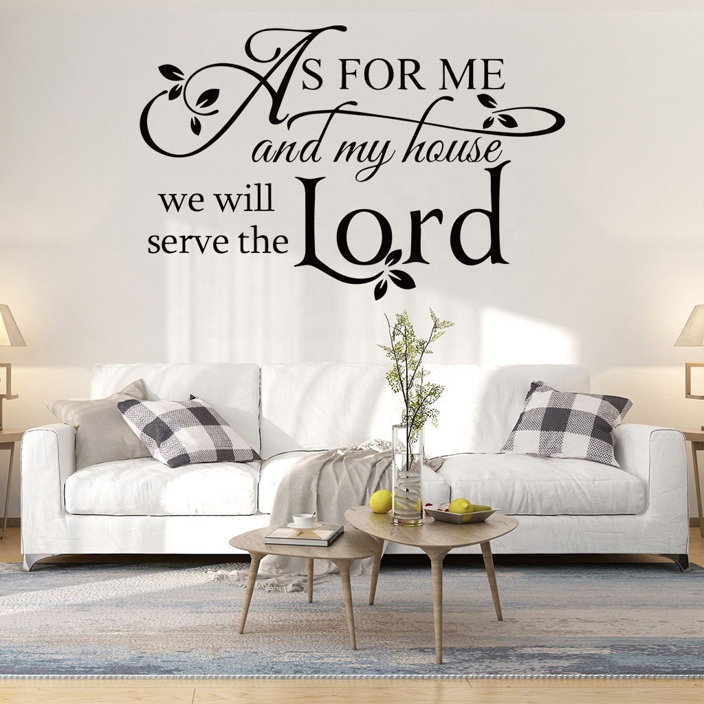 As For Me House We Serve The Lord Bible Verse Wall Sticker Living Room Bedroom Lord Jesus Wall Decal Vinyl Home Decor