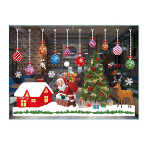 2023 New Year Christmas Wall Window Decal Christmas Decoration Home Christmas Party Gift Ornament Gift Seamless Window Sticker