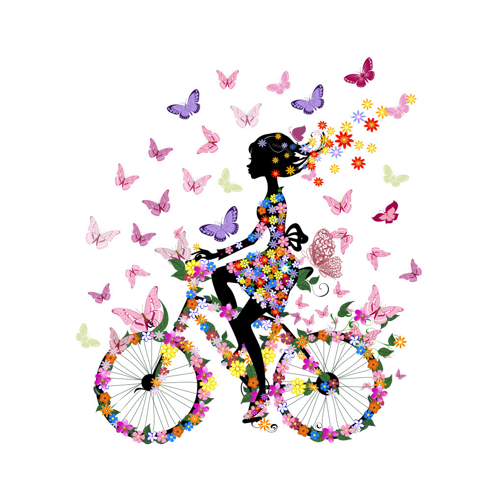 Butterfly Fairy Girl Riding Wall Stickers for Kids Room Wall Decoration Bedroom Living Room Decal Flower Poster Art Mural