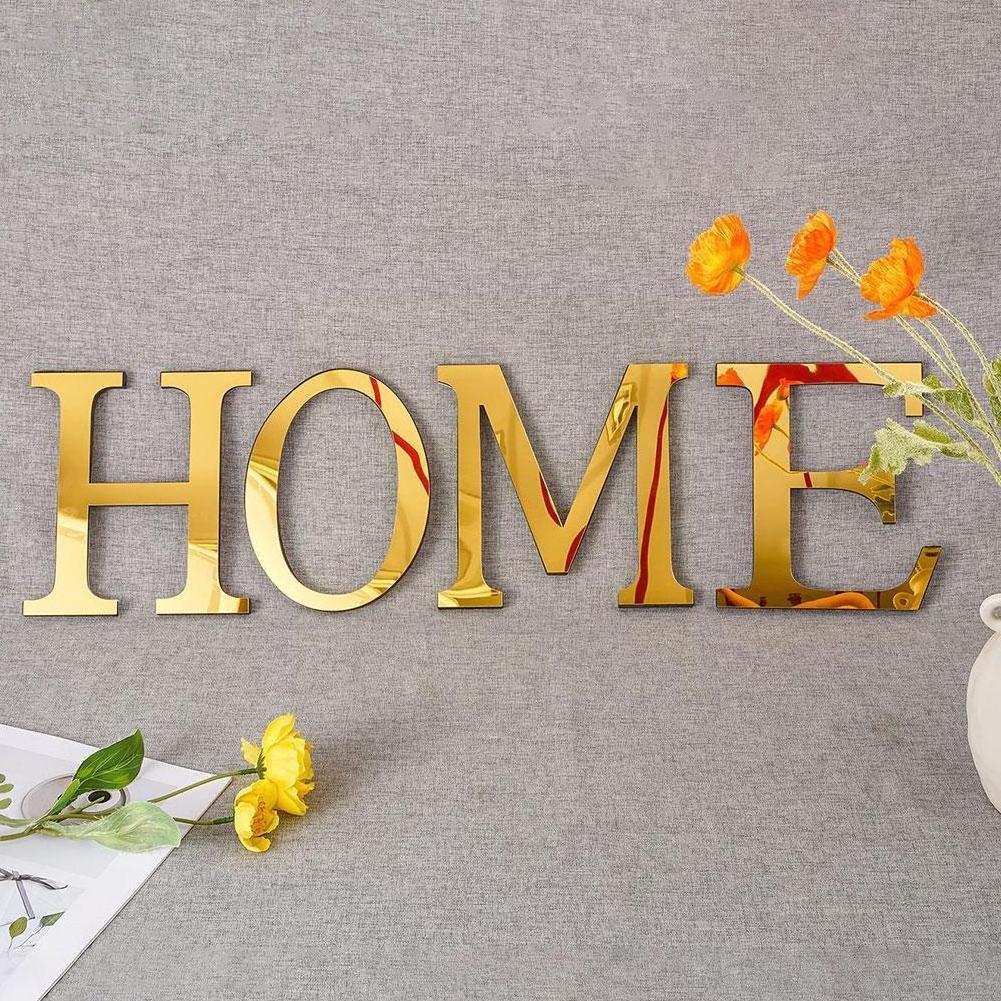 10cm/15cm/20cm 26 English Letters Diy 3d Mirror Acrylic Wall Decals Modern Home Decor Wall Art Mural Sticker