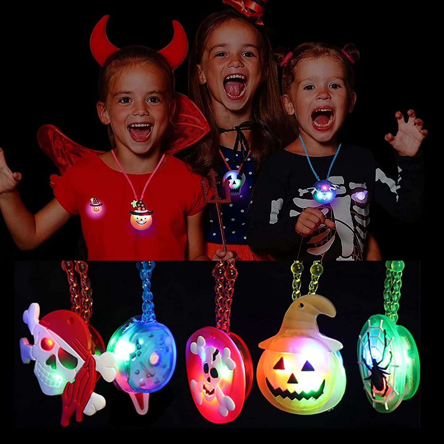 Halloween Decorations Glow Led Bracelet Luminous Cartoon Light Up Wristband Children's Gifts Toys Party Supplies