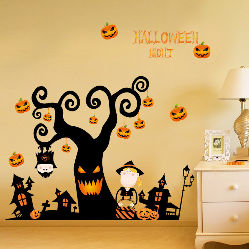 2023 New PVC Halloween Decoration Wall Decals Living Room, Bedroom, Kindergarten, Pumpkin Decoration Home Decoration