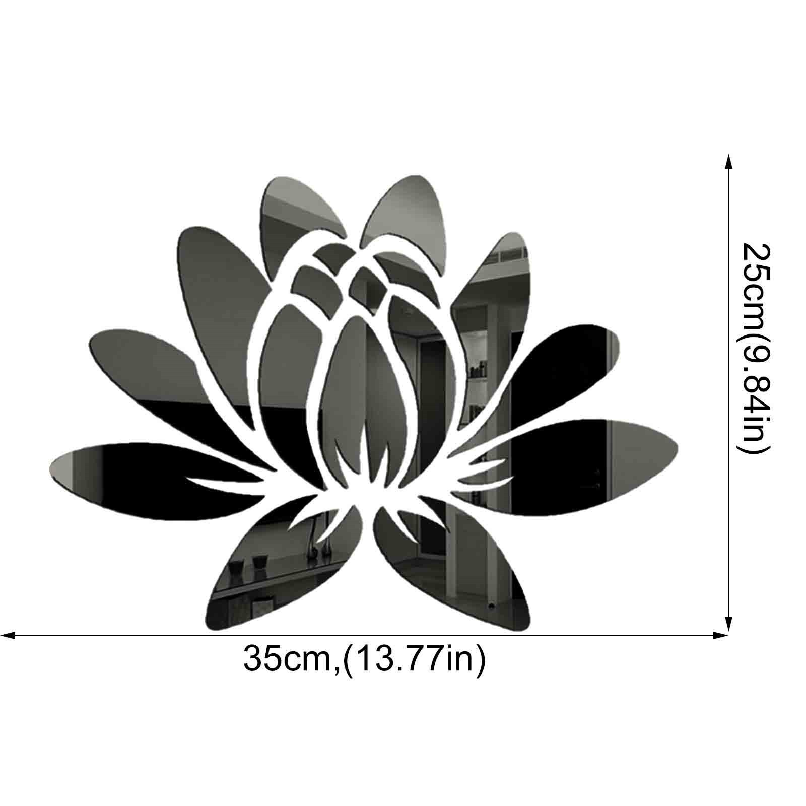 3D DIY Lotus Flower Mirror Wall Sticker Removable Acrylic Art Mural Decal Stickers For Living Room Bedroom Home Decorations