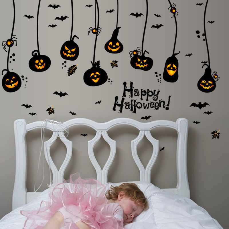 2023 New Design PVC Halloween Pumpkin Lamp Wall Decal Party Home Decoration