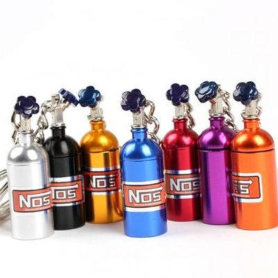 Hot Selling Fashion Metal Key Ring Car Key Chain Holder Keyfob NOS Turbo Nitrogen Bottle Keychain