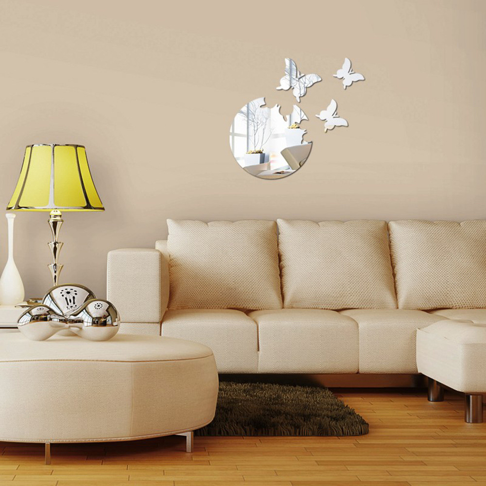 The butterfly 3D mirror acrylic removable modern simple mirror wall stickers for bedroom bathroom decor wall decals