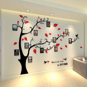 High quality 3d acrylic photo frame memory tree decoration living room sofa restaurant 3D wall stickers decor