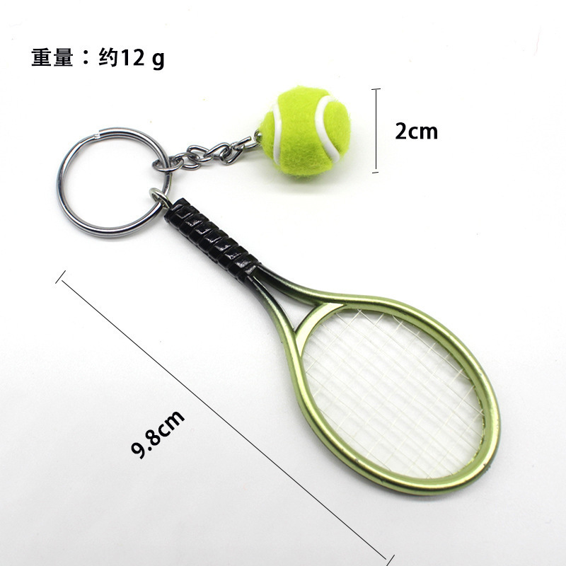 Cute Sport Mini Tennis Racket Pendant Keychain Keyring Key Chain Ring Finder Holer Accessories Gifts for Teenager Fan