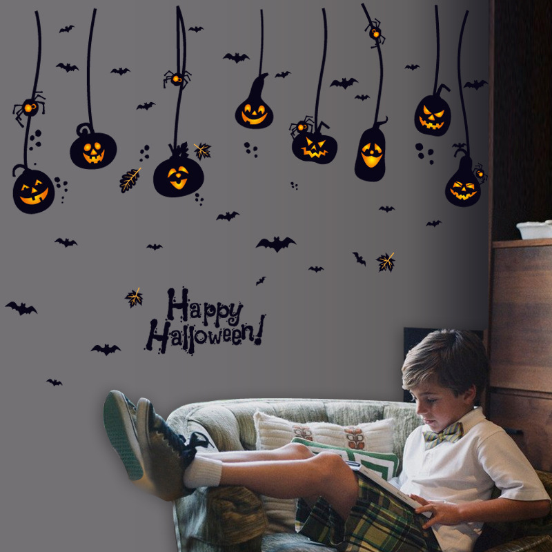 2023 New Design PVC Halloween Pumpkin Lamp Wall Decal Party Home Decoration