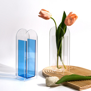 Acrylic Colors Flower Vase Modern Decor Vase for Aesthetic Room Decor Restaurant Bedroom Living Room and Corner End Table Arches