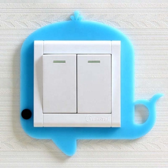 Cute Cartoon Switch Sticker Glow in Dark Wall Sticker Luminous Switch or Socket Soft Silicone Protect Cover On-Off Decor Sticker