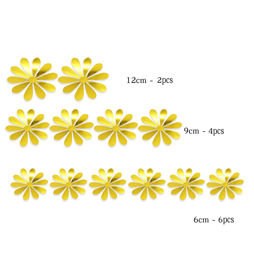 12pcs Wall Sticker Sunflower Simulation 3D Small Flower Wall Stickers Self-adhesive Bedroom Living Room Home Decoration