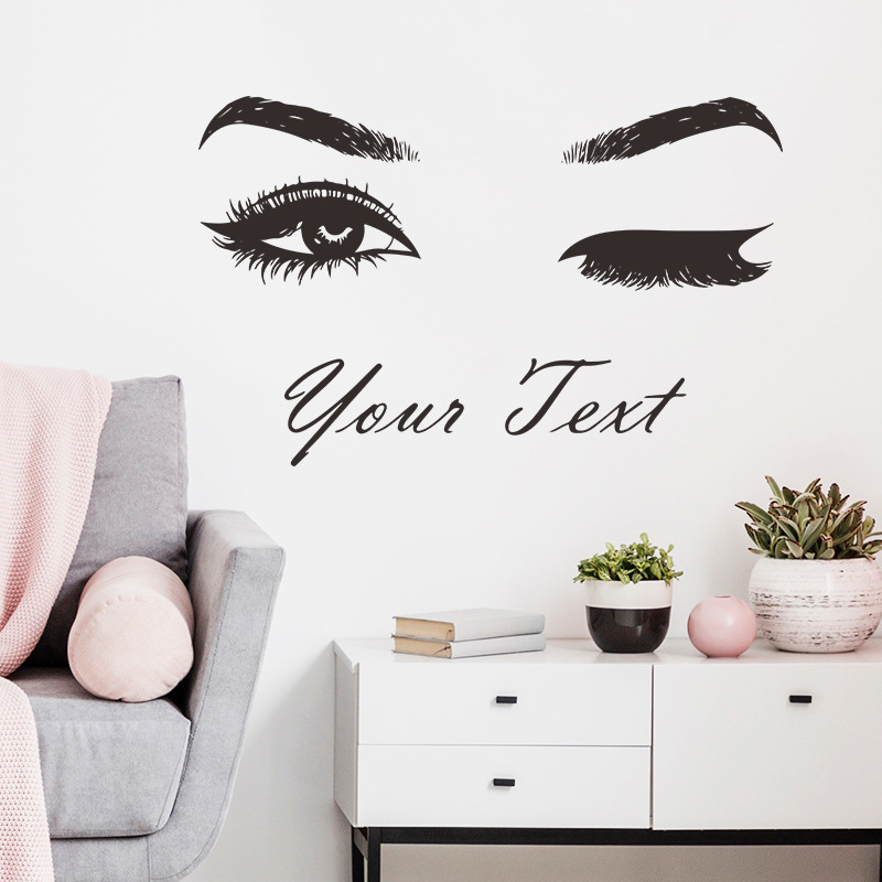 New  Lash Brows Eyes Fashion Home Decor Living Room Wall Decals for Girls Bedroom Sexy Eyebrows Beauty Salon Decor Wall Stickers