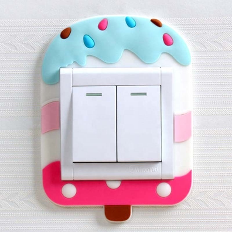 Cute Cartoon Switch Sticker Glow in Dark Wall Sticker Luminous Switch or Socket Soft Silicone Protect Cover On-Off Decor Sticker