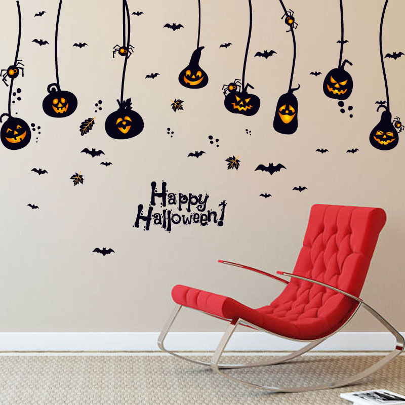 2023 New Design PVC Halloween Pumpkin Lamp Wall Decal Party Home Decoration