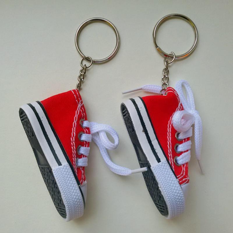 2 pcs wholesale 3D mini Canvas shoes key chain Sneaker Keychain Tennis Shoes Keychain