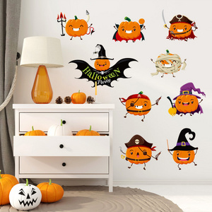 Halloween party window stickers Wall Sticker Horror Pumpkin Elements Decals Living Room Decorative Wallpaper