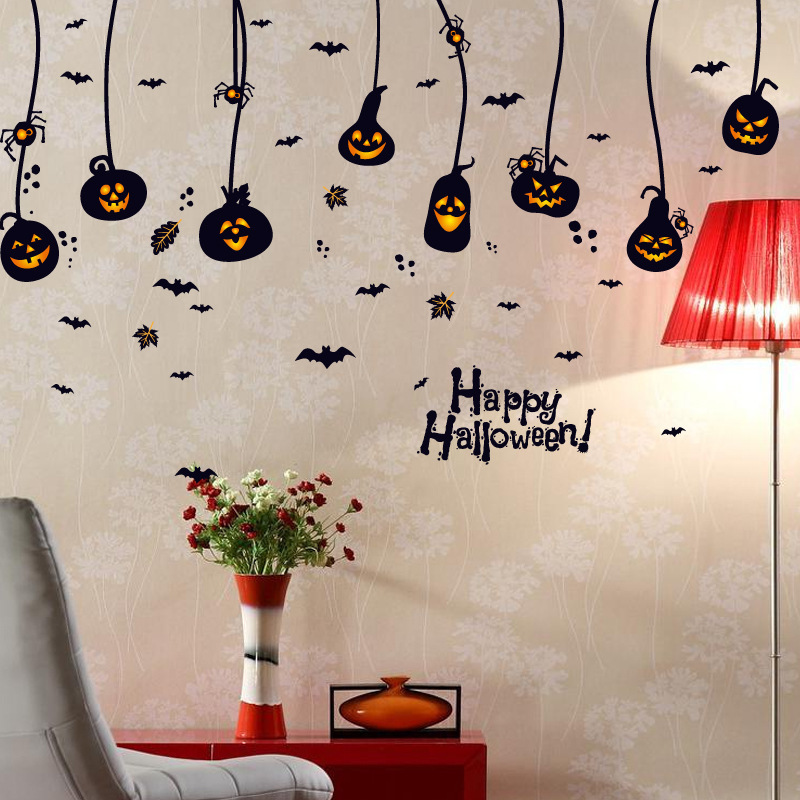 2023 New Design PVC Halloween Pumpkin Lamp Wall Decal Party Home Decoration