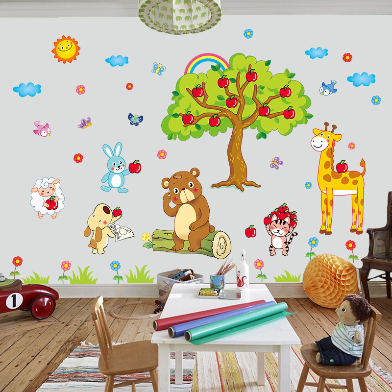 Children's Room Decor Bedroom Baby Nursery Wall Stickers for Kids Rooms Boys Kindergarten Decoration Wall Sticker Kawaii