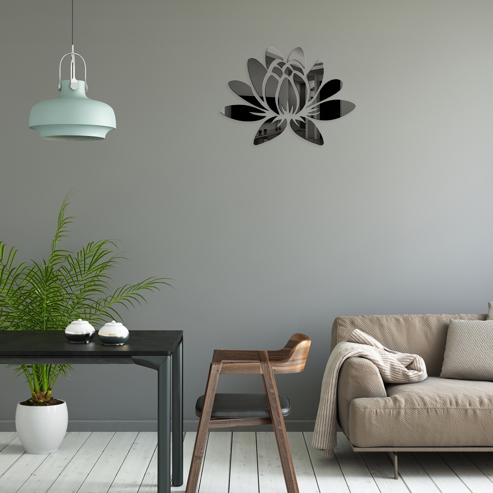 3D DIY Lotus Flower Mirror Wall Sticker Removable Acrylic Art Mural Decal Stickers For Living Room Bedroom Home Decorations