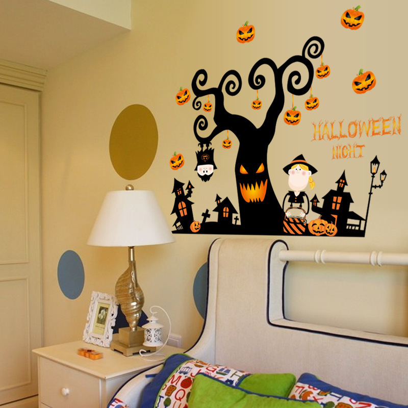 2023 New PVC Halloween Decoration Wall Decals Living Room, Bedroom, Kindergarten, Pumpkin Decoration Home Decoration