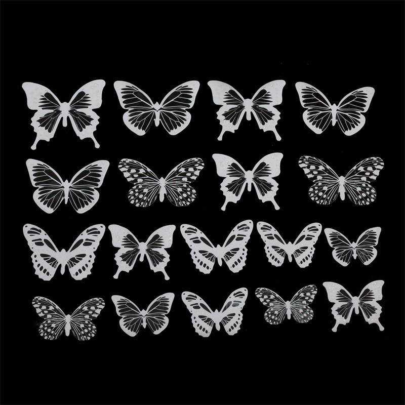 Wholesale 18 Pcs Room Stickers Decor Removable 3D Butterfly Wall Stickers for Birthday Party Wedding Classroom Decorations