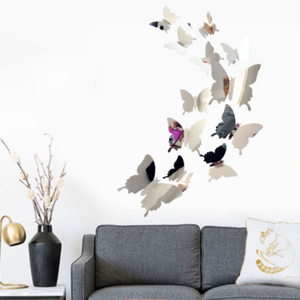 Hot selling 3D mirror butterfly home decoration 3D butterfly wall stickers bedroom living room study decoration