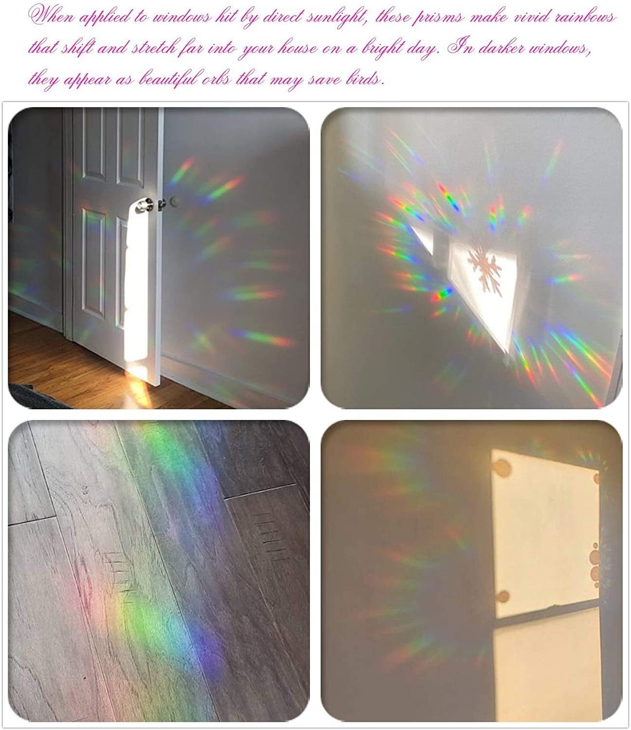 2023 New Rainbow Prism Electrostatic Glass Stickers PVC Leaves Static Window Stickers Suncatcher Sticker Sun Catcher Wall Decal