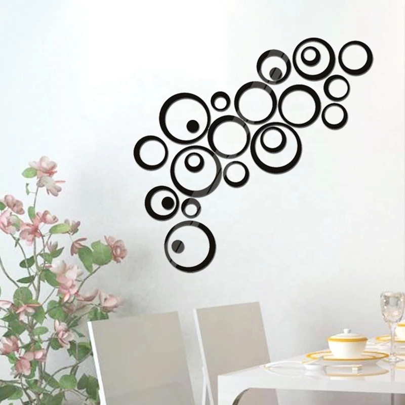 Mirror Surface Polka Dots Circle Wall Sticker Home Decor Living Room Bedroom Decoration Poster Round Art Mural