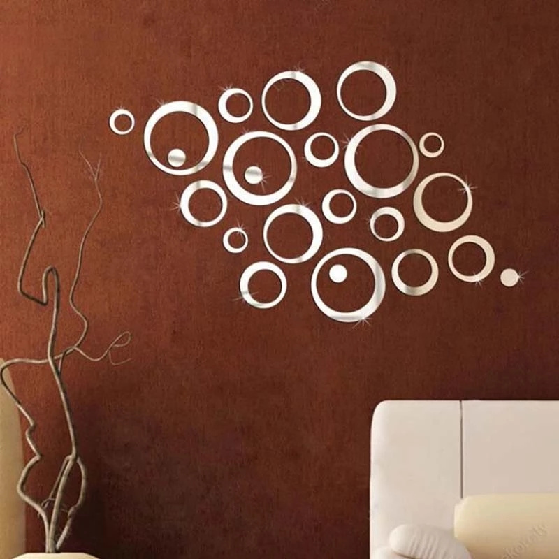 Mirror Surface Polka Dots Circle Wall Sticker Home Decor Living Room Bedroom Decoration Poster Round Art Mural