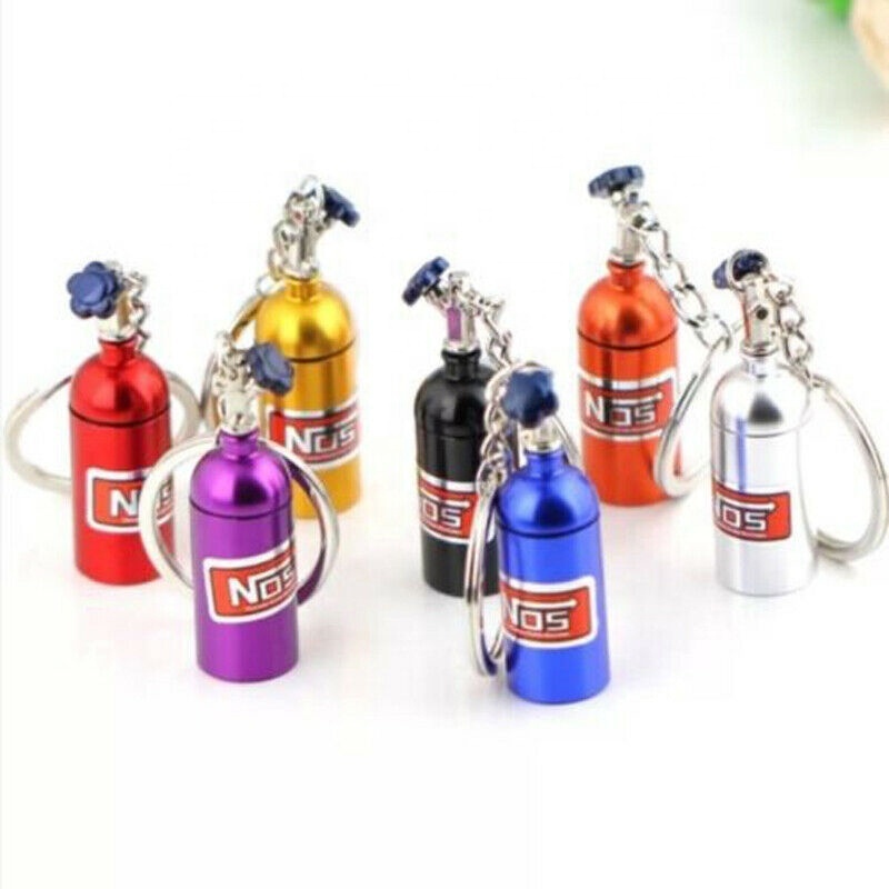 Hot Selling Fashion Metal Key Ring Car Key Chain Holder Keyfob NOS Turbo Nitrogen Bottle Keychain