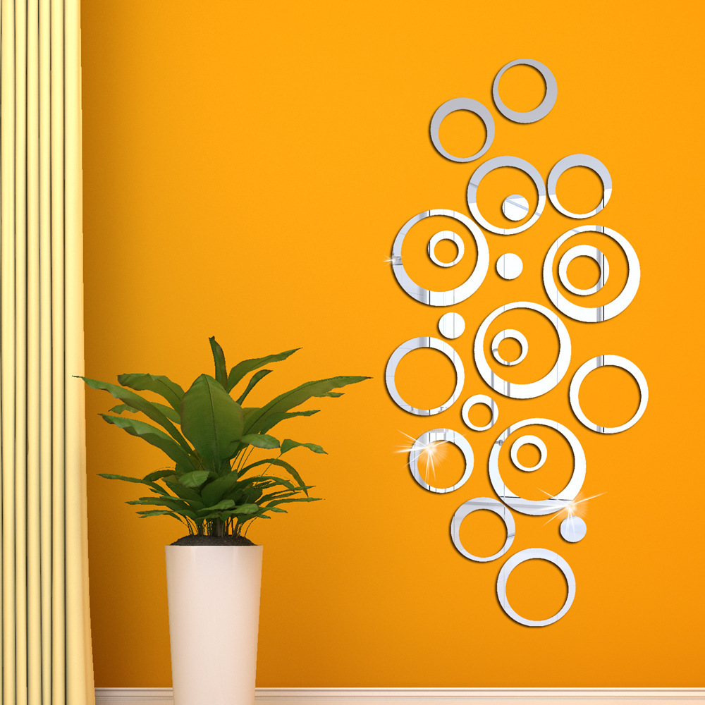 Acrylic Circle Wall Sticker DIY Dots Mirror Surface Round Art Mural Living Room Bedroom Decoration