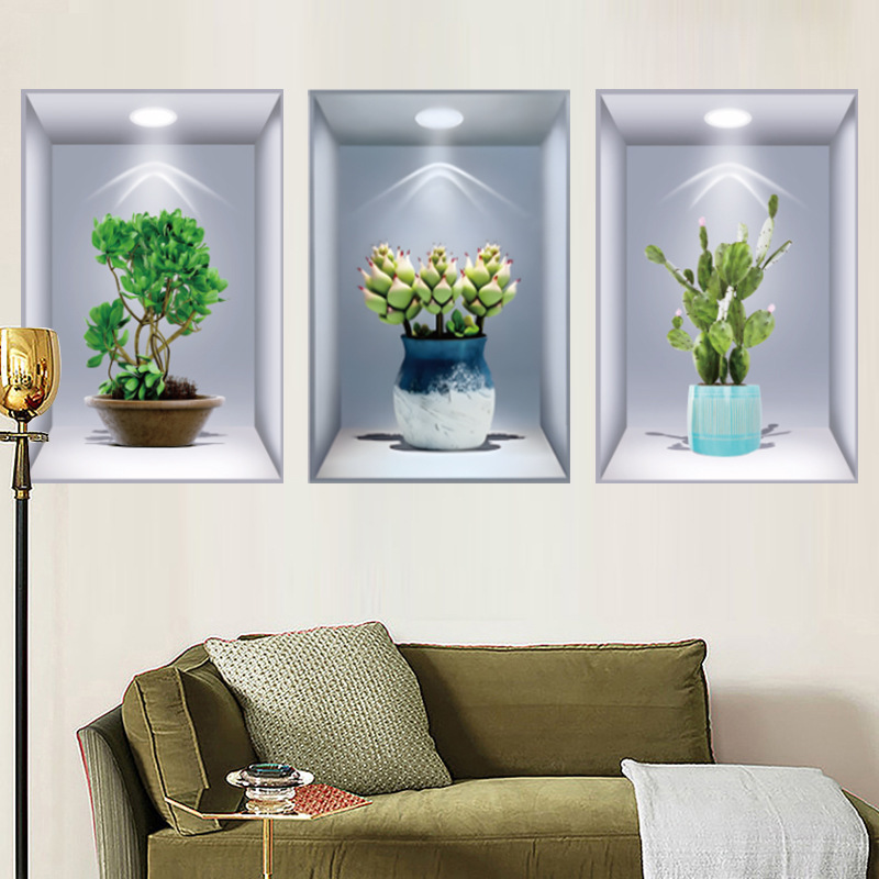 2024 New Hot sales Plant flowers wall sticker 3D photo frame living room sofa background wall decoration self-adhesive sticker