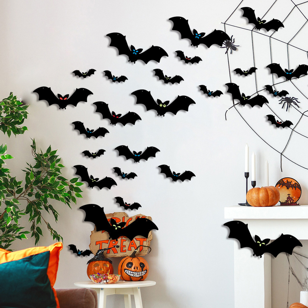 Halloween Decoration Bats Wall Decor  Waterproof Spooky Window Decor Stickers Bat for Carnival Eve Party