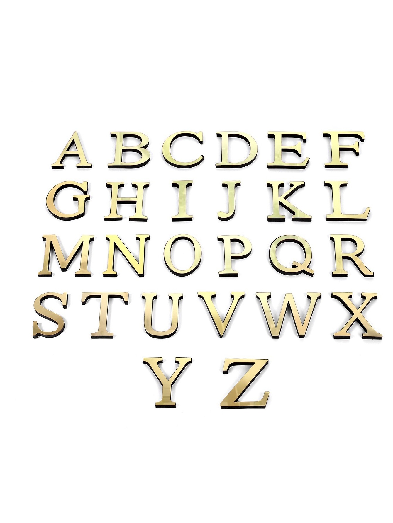 New 10cm/15cm 26 English Letters Diy 3d Mirror Acrylic Wall Sticker Decals Modern Home Decor Wall Gold Art Mural Stickers