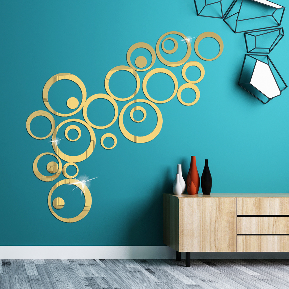 Acrylic Circle Wall Sticker DIY Dots Mirror Surface Round Art Mural Living Room Bedroom Decoration