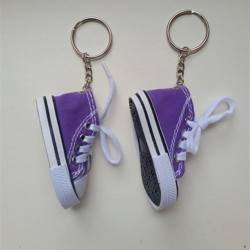 2 pcs wholesale 3D mini Canvas shoes key chain Sneaker Keychain Tennis Shoes Keychain