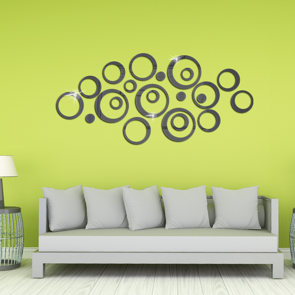 Acrylic Circle Wall Sticker DIY Dots Mirror Surface Round Art Mural Living Room Bedroom Decoration