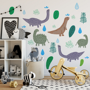 Factory Custom New Cartoon Animal Wall Sticker For Boys Bedroom Nursery Rome Wall Decals Cute Dinosaur Wall Stickers Wallpaper