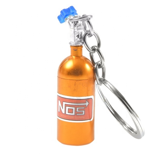 Hot Selling Fashion Metal Key Ring Car Key Chain Holder Keyfob NOS Turbo Nitrogen Bottle Keychain